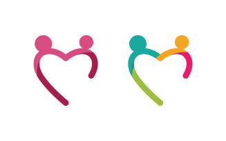 Human care group network and social logo design v.41