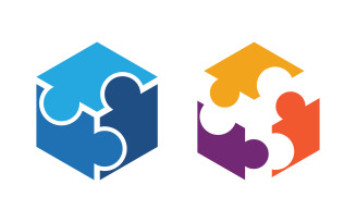 Human care group network and social logo design v.51