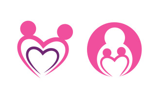 Human care group network and social logo design v.55