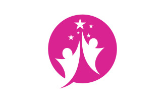 Human care group network and social logo design v.57