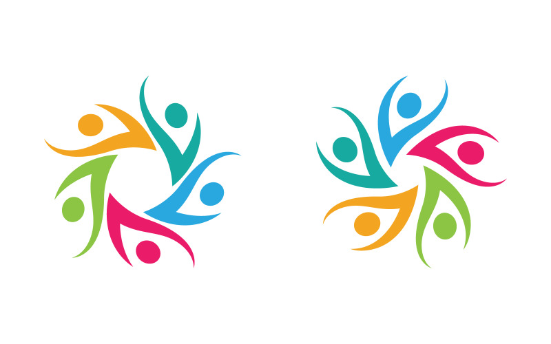 Human care group network and social logo design v.58 Logo Template