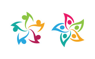 Human care group network and social logo design v.59