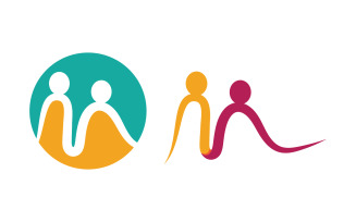 Human care group network and social logo design v.60