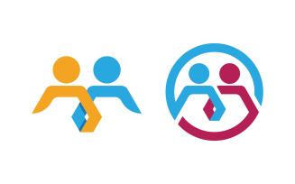 Human care group network and social logo design v.63