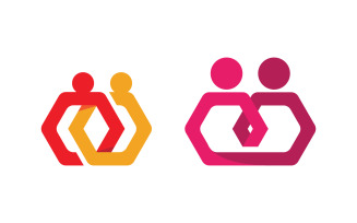 Human care group network and social logo design v.64