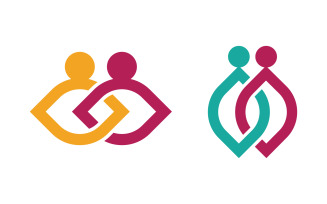 Human care group network and social logo design v.65