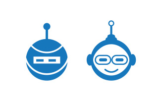 Cute Robot icon logo illustration design template v.3