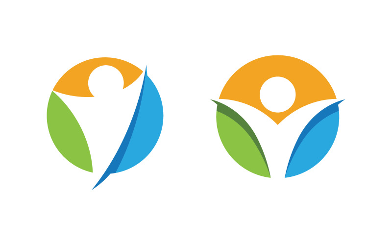 Healthy life Human character logo sign illustration v.239 Logo Template