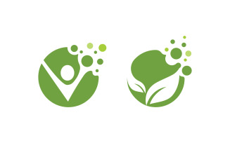 Nature leaf ecology vegan concept Logo illustration v.111