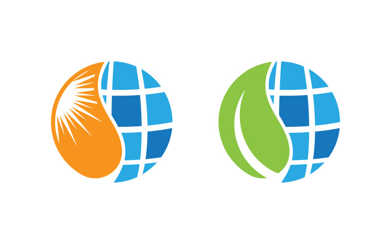 Solar green energy power Vector icon design illustration v.1 Logo Template