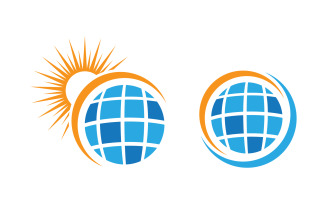 Solar green energy power Vector icon design illustration v.5