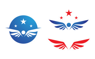 Eagle hawk wing icon illustratio logo design v.6