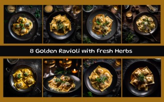 Golden Ravioli with Fresh Herbs
