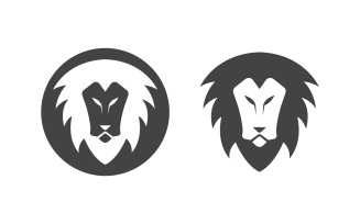 Head Lion icon Logo vector illustration Template design v.3