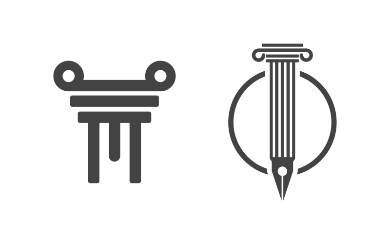 Column justice law Icon Vector illustration design v.15 Logo Template