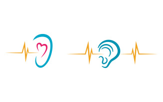 Hearing Healthy illustration Template vector icon v.2