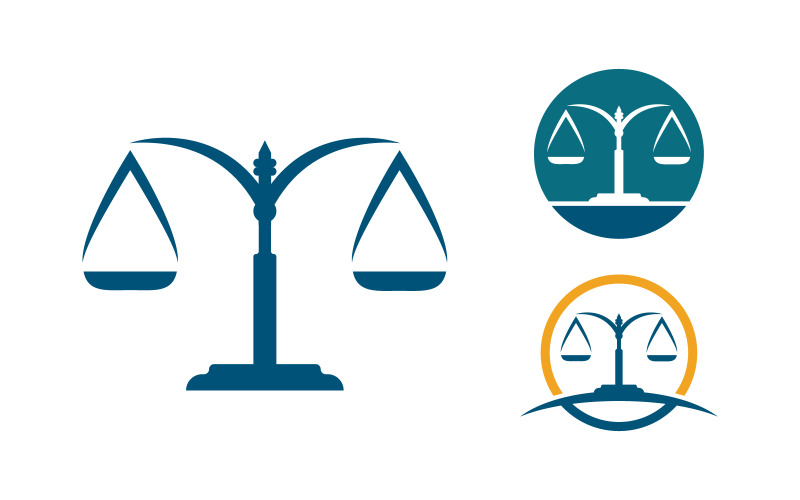 Justice law Icon logo Vector illustration design template v.4 Logo Template