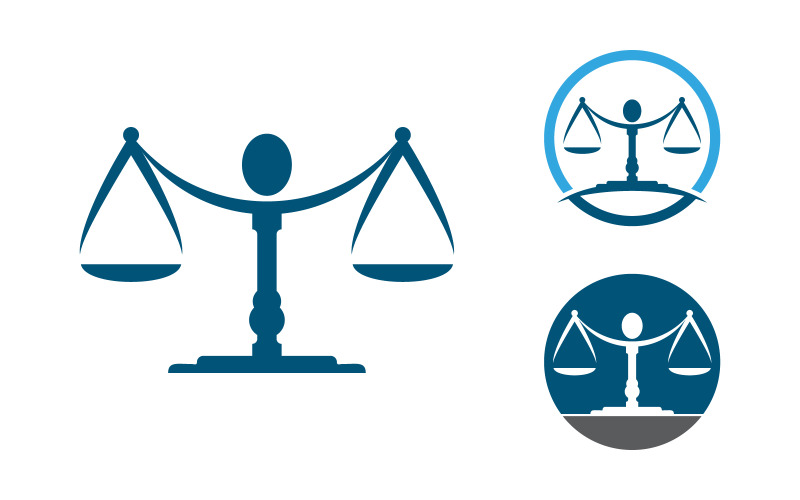 Justice law Icon logo Vector illustration design template v.6 Logo Template