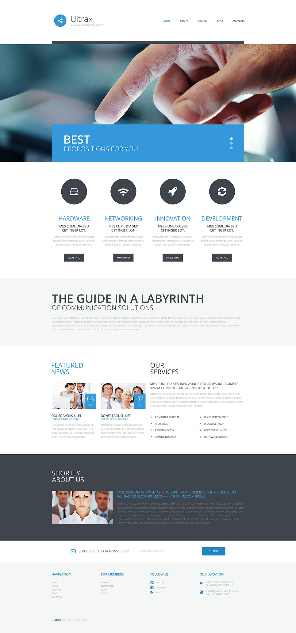 Communications WordPress Theme New Screenshots BIG