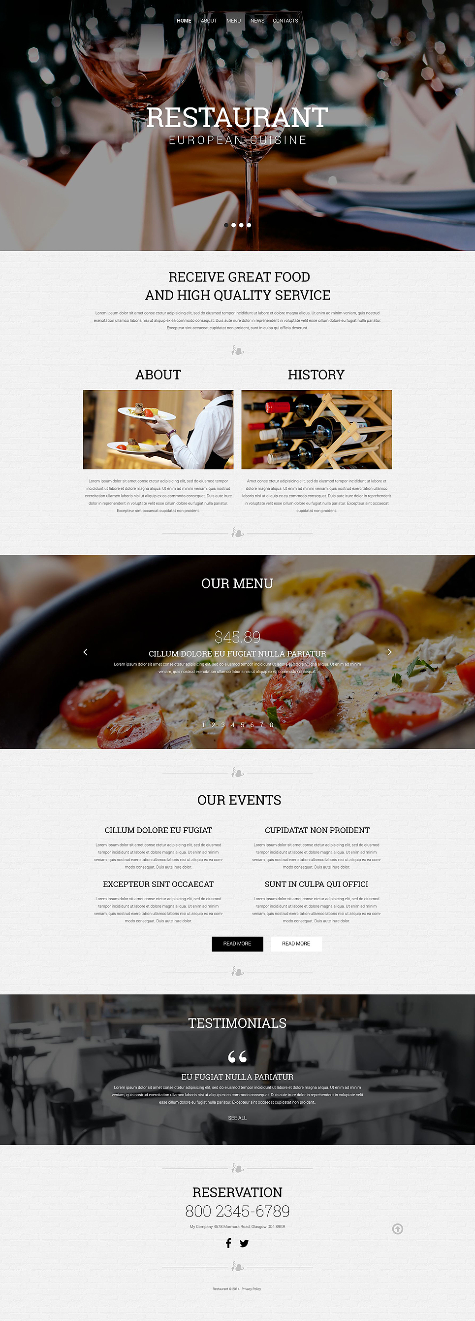 European Restaurant Responsive Website Template New Screenshots BIG