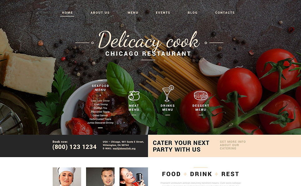 Fancy Restaurant Joomla Template #51745