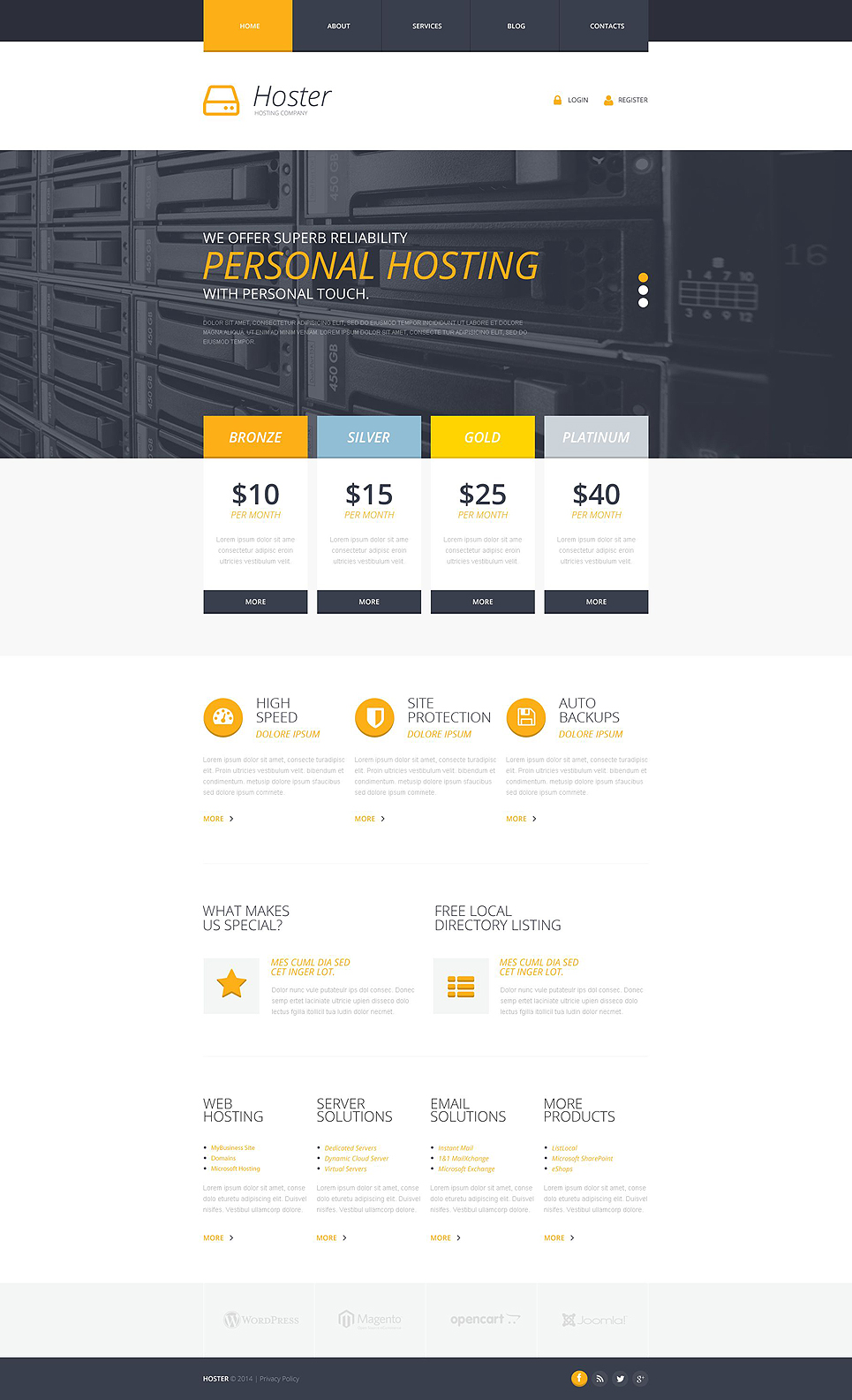 Hosting Responsive Website Template #51783