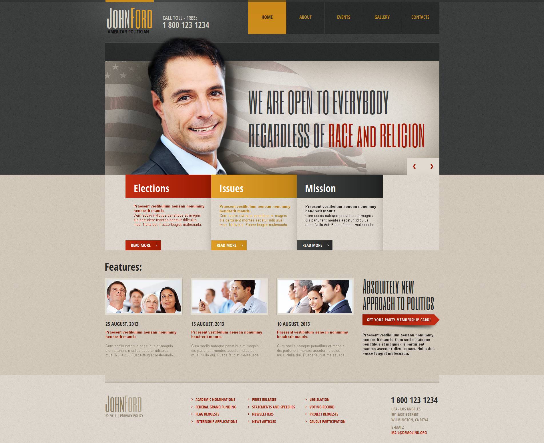 MotoCMS HTML шаблон на тему political candidate templates №51725 - скріншот