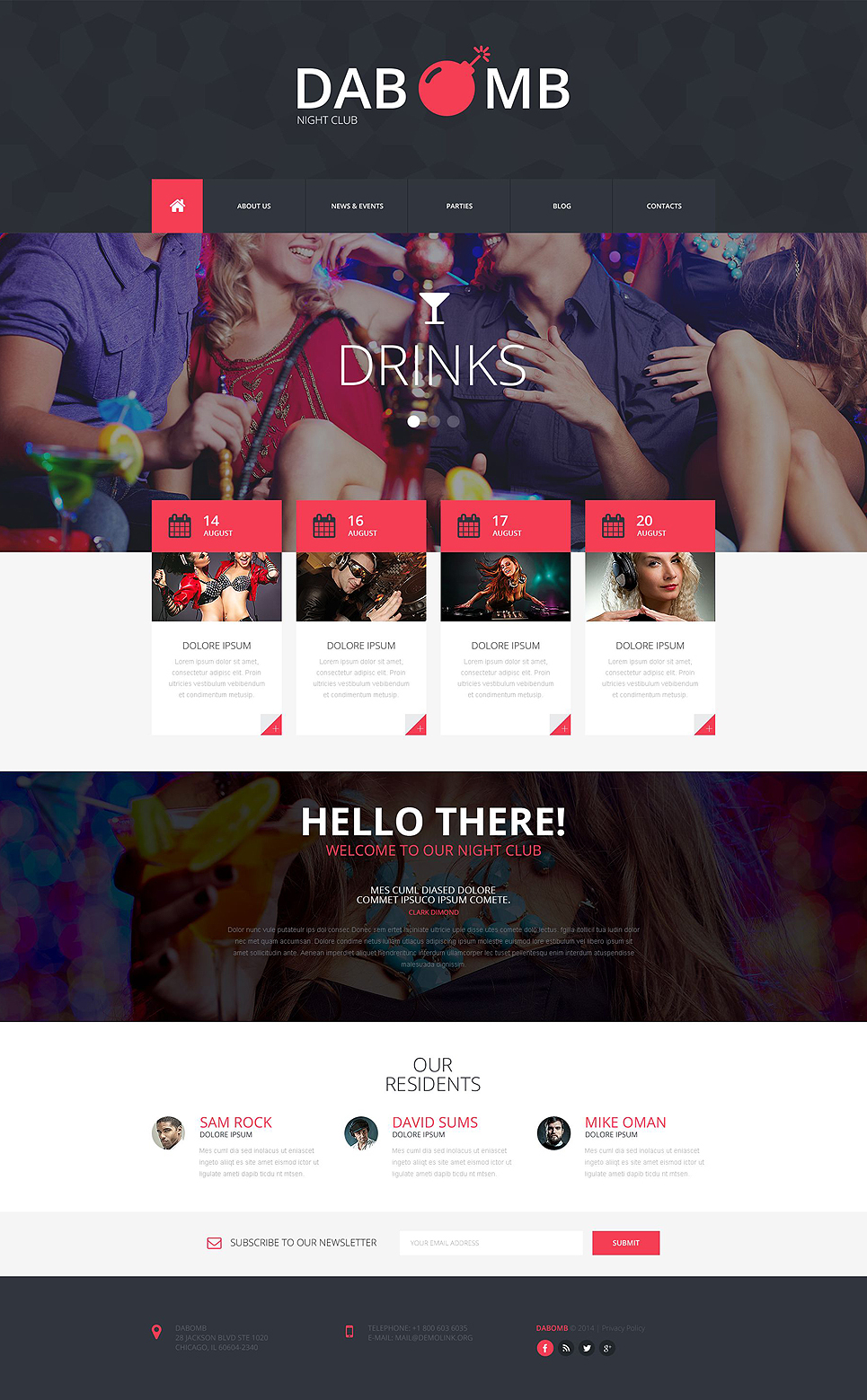 Night Club Responsive Website Template New Screenshots BIG