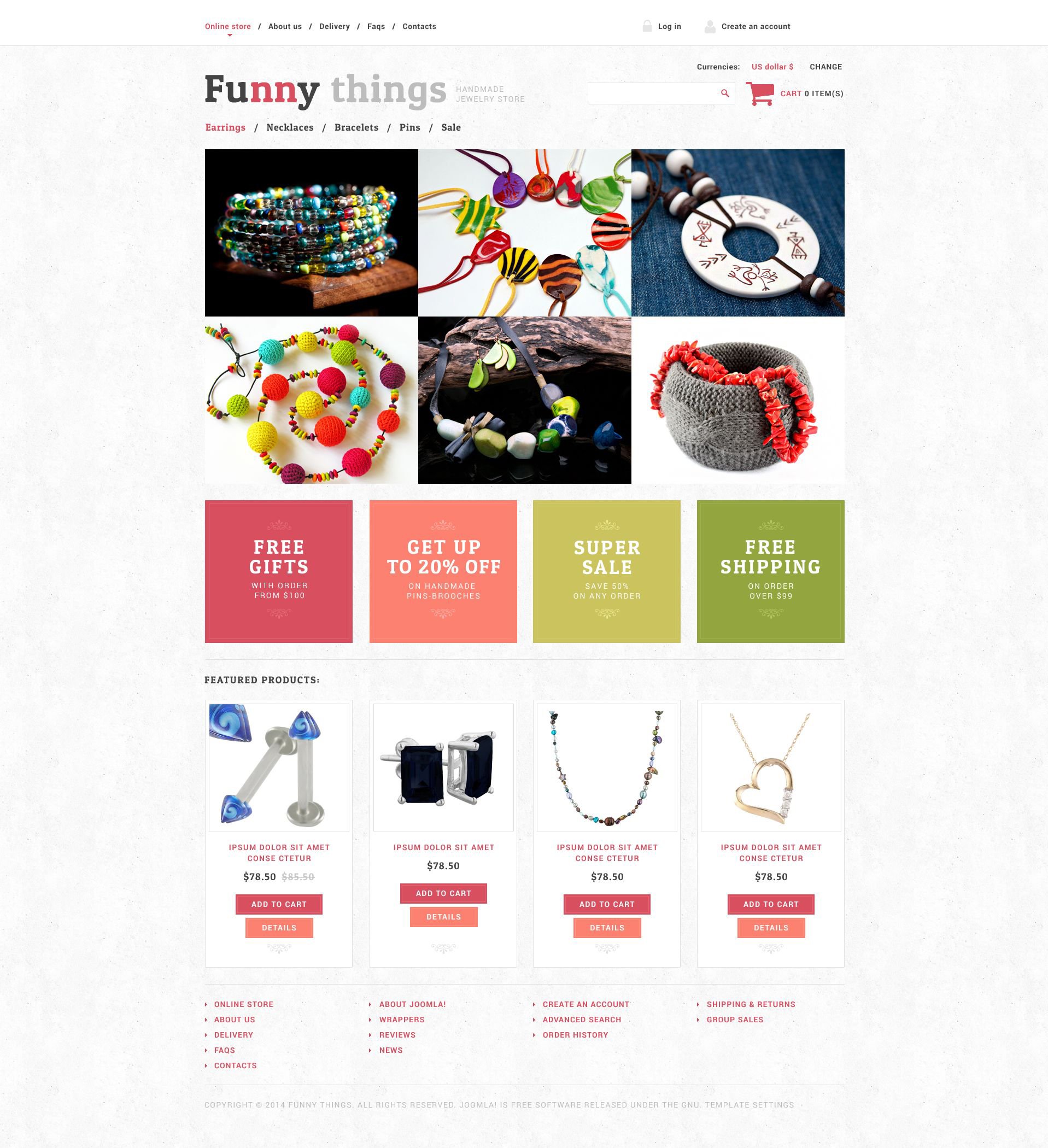 Plantilla VirtueMart "Exquisite Handmade Jewelry" #51796 - captura de pantalla