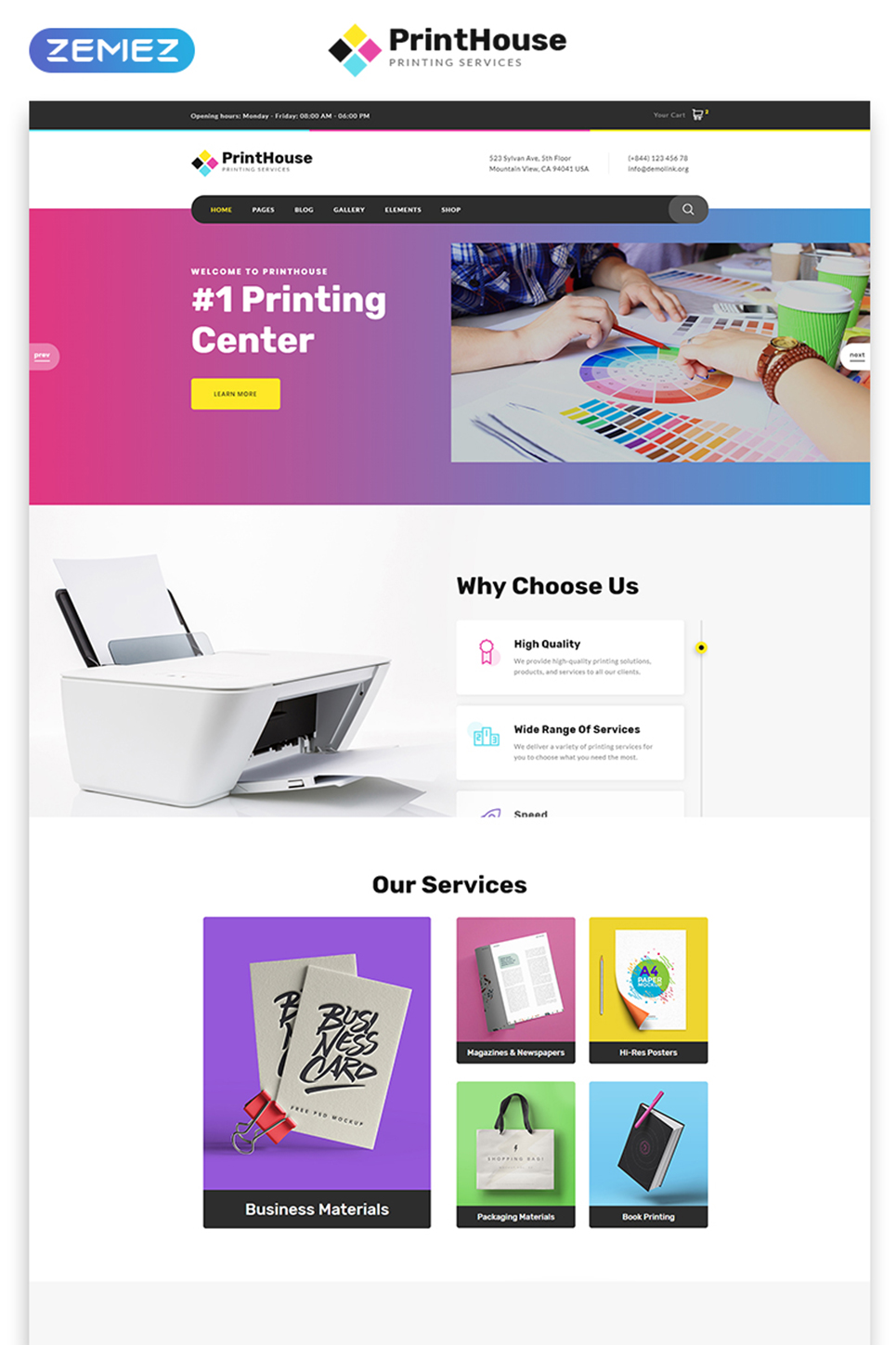 Print Shop Responsive Website Template 51780