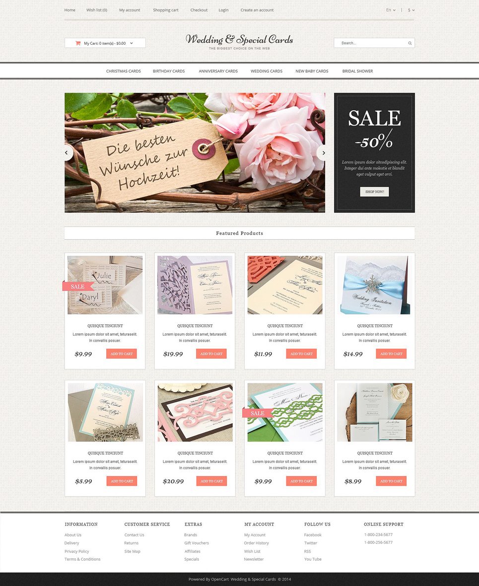 Wedding Cards Store OpenCart Template New Screenshots BIG