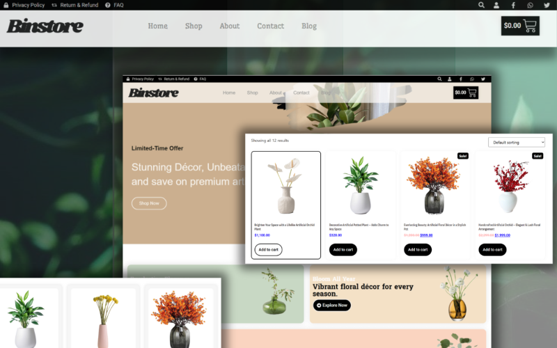 BinStore – Responsive & Customizable Elementor eCommerce Kit with Prebuilt Templates, No Coding Elementor Kit