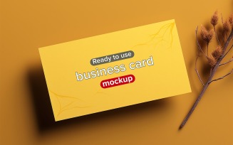 Clean and Minimalist Horizontal Business Card Mockup - Business Card Mockup with Lanyard