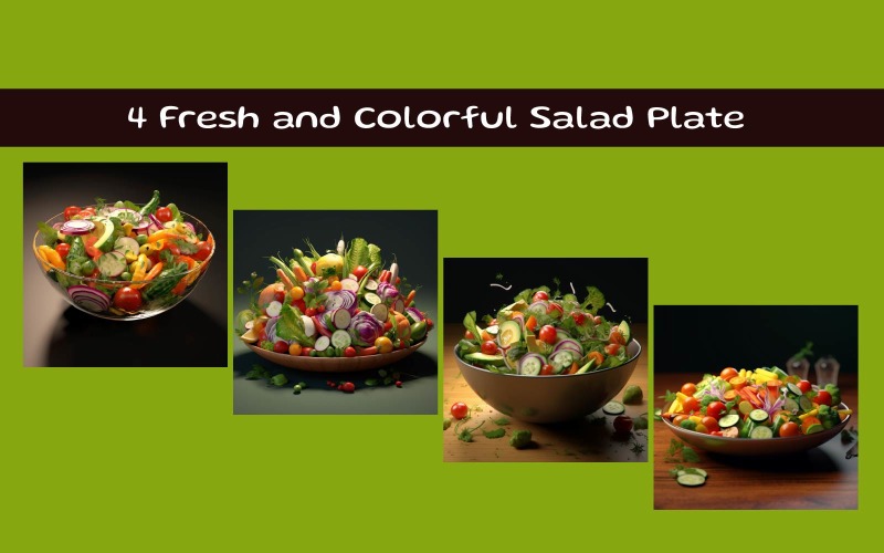 Fresh and Colorful Salad Plate Background