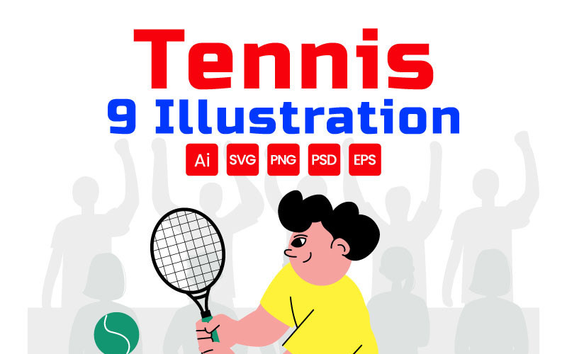 9 Tennis Player Sport Illustration