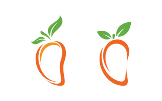Mango fresh fruit logo design Vector icon Template vv.4