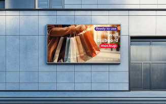 Outdoor Billboard Display Mockup Realistic Wall Ad Mockup City Billboard Presentation Billboard PSD