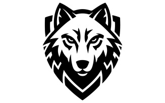 A modern alpha wolf logo art illustration