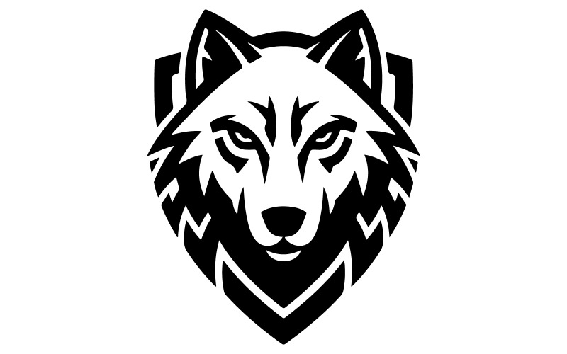 A modern alpha wolf logo art illustration Illustration