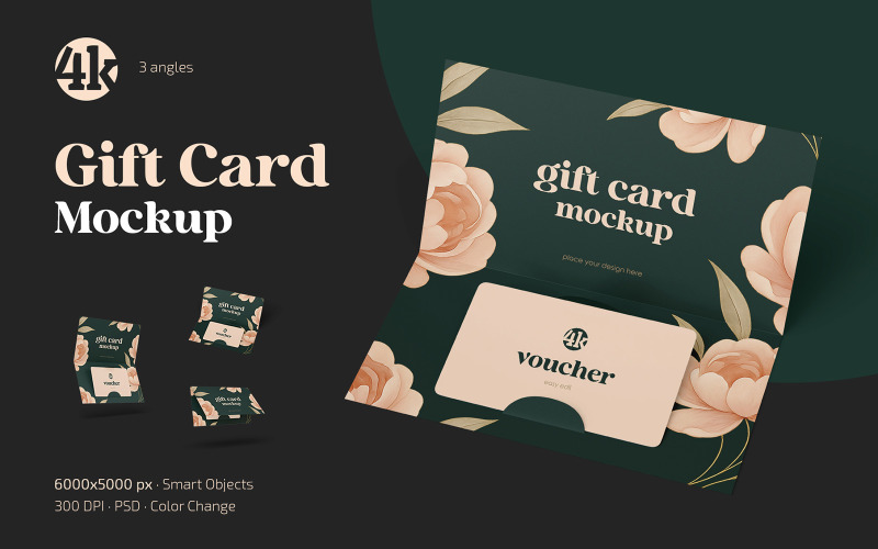 Gift Card PSD Mockup Template Product Mockup