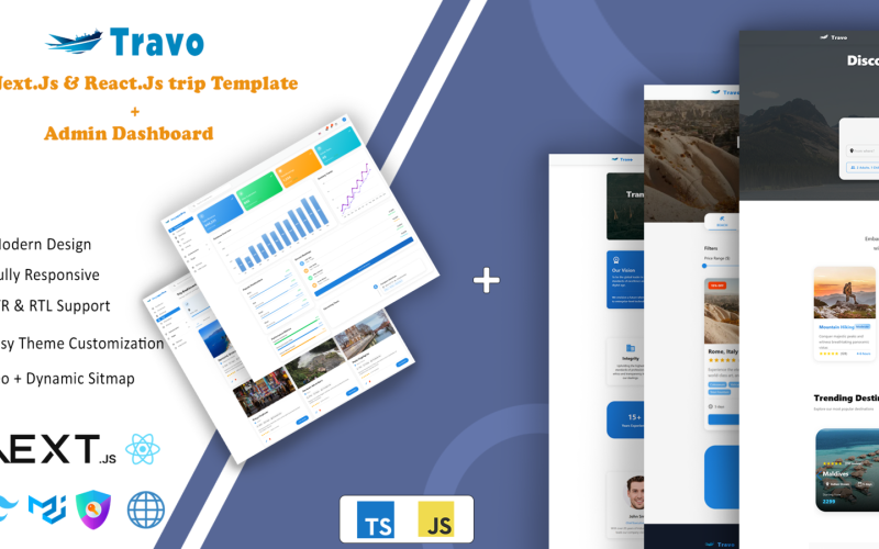 Travo - React.Js & Next.Js Travel Booking Platform Template Website Template