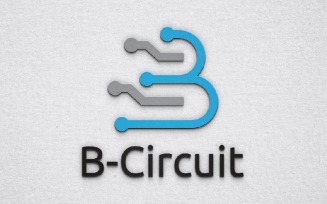 B Letter Circuit Technology Business Abstract Line Logo Template