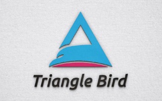 Blue Triangle Bird Office Company Business Logo Template