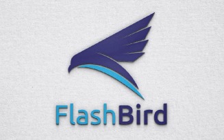 Eagle Flash Bird Animal Flaying Wings Freedom Silhouette Logo Template