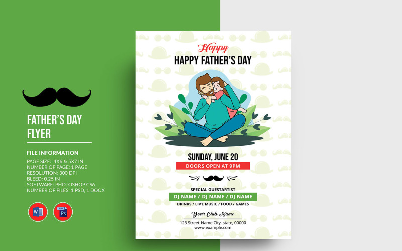 Father's Day Event Party Flyer Template Corporate Identity