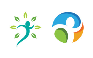 Healthy life Human character logo sign illustration v.254