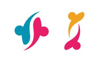 Human care group network and social logo design v.67