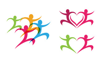 Human care group network and social logo design v.69