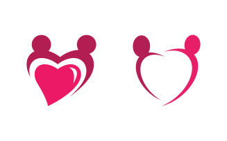 Human care group network and social logo design v.72