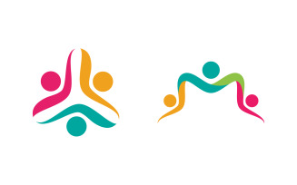 Human care group network and social logo design v.75